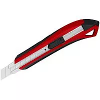 Нож канцелярский BERLINGO RAZZOR 200 18мм красный auto-lock, металлические направляющие, мягкие вставки