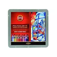 Набор цветных карандашей KOH-I-NOOR POLYCOLOR 3826 48 цветов в металлической коробке