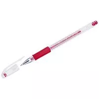 Ручка гелевая CROWN Hi-Jell красная 0.5мм резиновый манжет