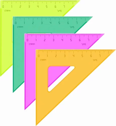 Треугольник СТАММ NEON пластик 7см цвет в ассортименте 45°/45°