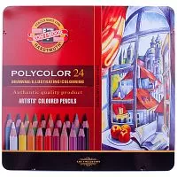 Набор цветных карандашей KOH-I-NOOR POLYCOLOR 3824 24 цвета в металлической коробке