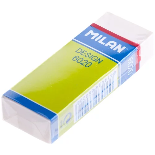 Ластик MILAN DESIGN 6020 прямоугольный пластик 61х21х11мм белый