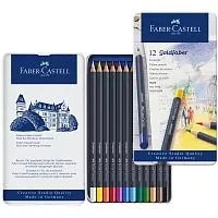 Набор цветных карандашей FABER-CASTELL GOLDFABER 12 цветов в металлической коробке