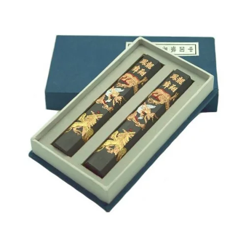 Набор сухой туши для каллиграфии ХоББитания "ДРАКОН" черная прямоугольный брикет 25г 2 штуки в картонной коробке 95х20х10 мм