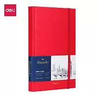 Скетчбук FINENOLO 14,8*21см (А5) 160г/кв.м 40 листов, обложка красная твердая, ориентация книжная