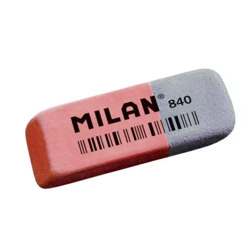 Ластик комбинированный MILAN 840 скошенный каучук 59х19х8мм красный/синий