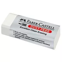 Ластик FABER-CASTELL DUST-FREE прямоугольный 62х21,5х11,5мм белый в картонном футляре