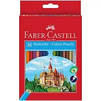 Набор цветных карандашей FABER-CASTELL ЗАМОК 36 цветов в картонной упаковке шестигранные