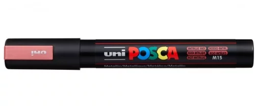 Маркер на водной основе UNI POSCA PC-5M красный металлик M15 перо-пуля 1.8-2.5мм