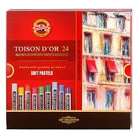 Набор сухой мягкой пастели KOH-I-NOOR TOISON D'OR 8514 круглое сечение 24 цвета
