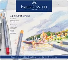 Набор акварельных карандашей FABER-CASTELL GOLDFABER AQUA 24 цвета в металлической коробке