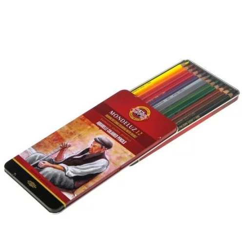 Набор акварельных карандашей KOH-I-NOOR MONDELUZ 3722 12 цветов в металлической коробке