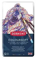 Набор цветных карандашей DERWENT COLOURSOFT 12 цветов в металлической коробке