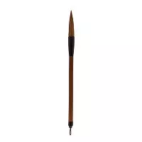Кисть для каллиграфии ХоББитания круглая КУНИЦА d-12мм, ручка бамбук, + подарок (тушь сухая, брикет 25 гр)
