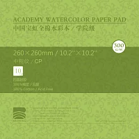 Планшет для акварели BAOHONG 26*26см 300г/кв.м фин (среднее зерно) хлопок 100% 10 листов склейка по 4-м сторонам