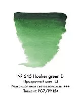 Краска акварельная VAN GOGH зеленый хукера насыщенный №645 туба 10мл NEW