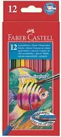 Набор акварельных карандашей FABER-CASTELL РЫБКИ 12 цветов + кисть