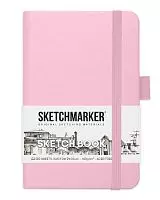 Скетчбук SKETCHMARKER 13*21см 140г/кв.м слоновая кость 80 листов, обложка розовая твердая, ориентация книжная