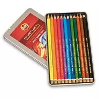 Набор цветных карандашей KOH-I-NOOR POLYCOLOR 3822 12 цветов в металлической коробке