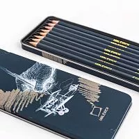 Набор чернографитных карандашей МАЛЕВИЧЪ GRAF'ART 2H-8B 8 штук в металлической коробке